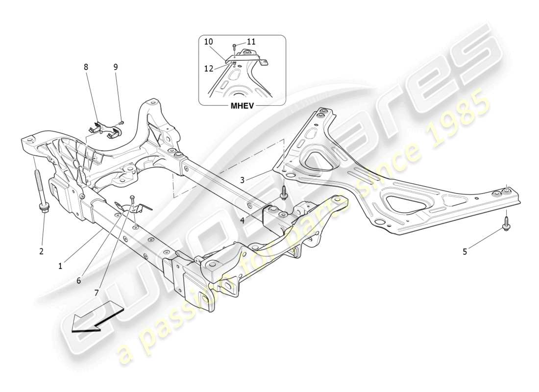 maserati ghibli (2017) front underchassis part diagram