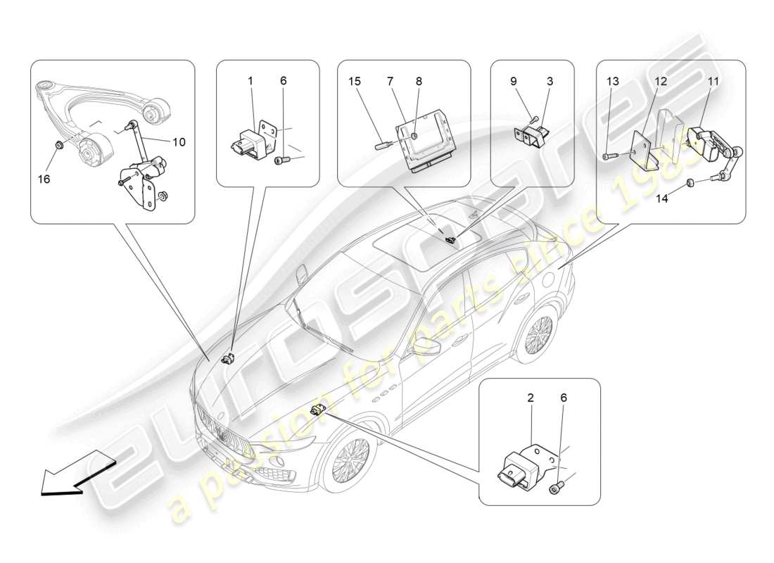 maserati levante (2020) electronic control (suspension) part diagram