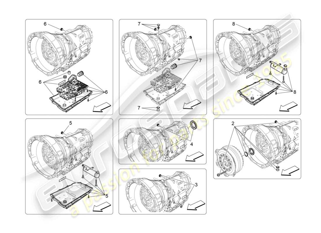 maserati levante gts (2020) gearbox housings part diagram