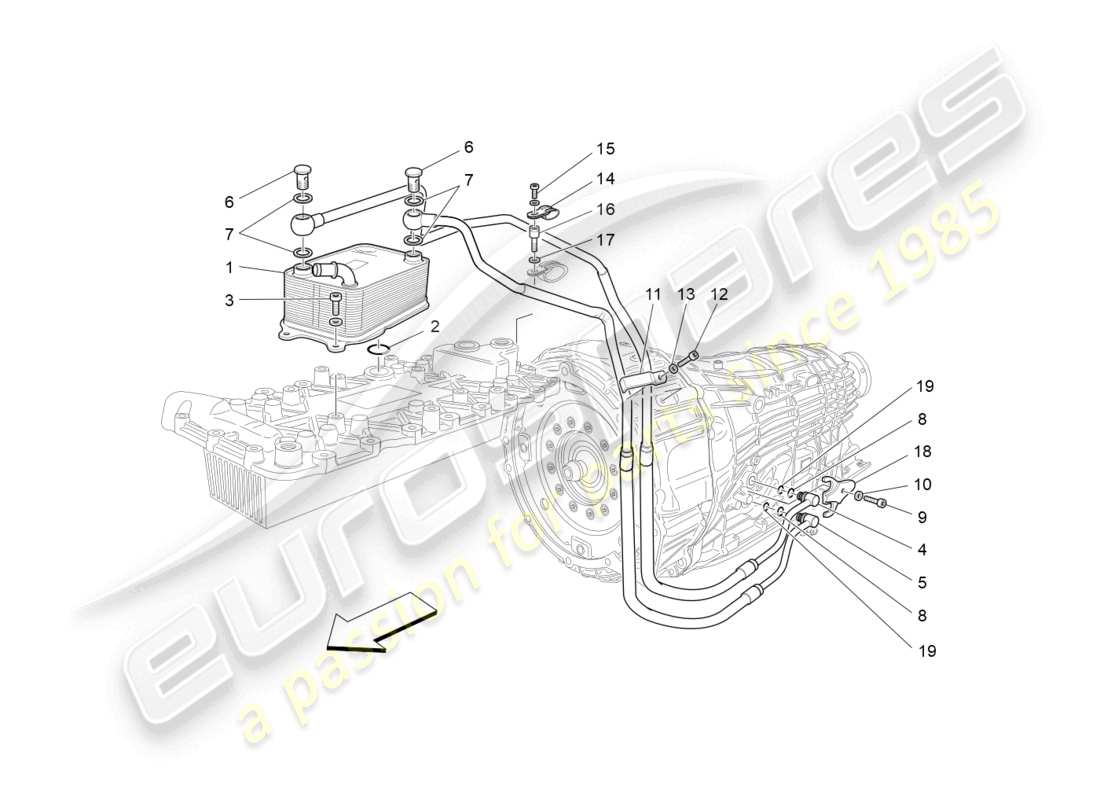 maserati grancabrio mc (2013) lubrication and gearbox oil cooling part diagram