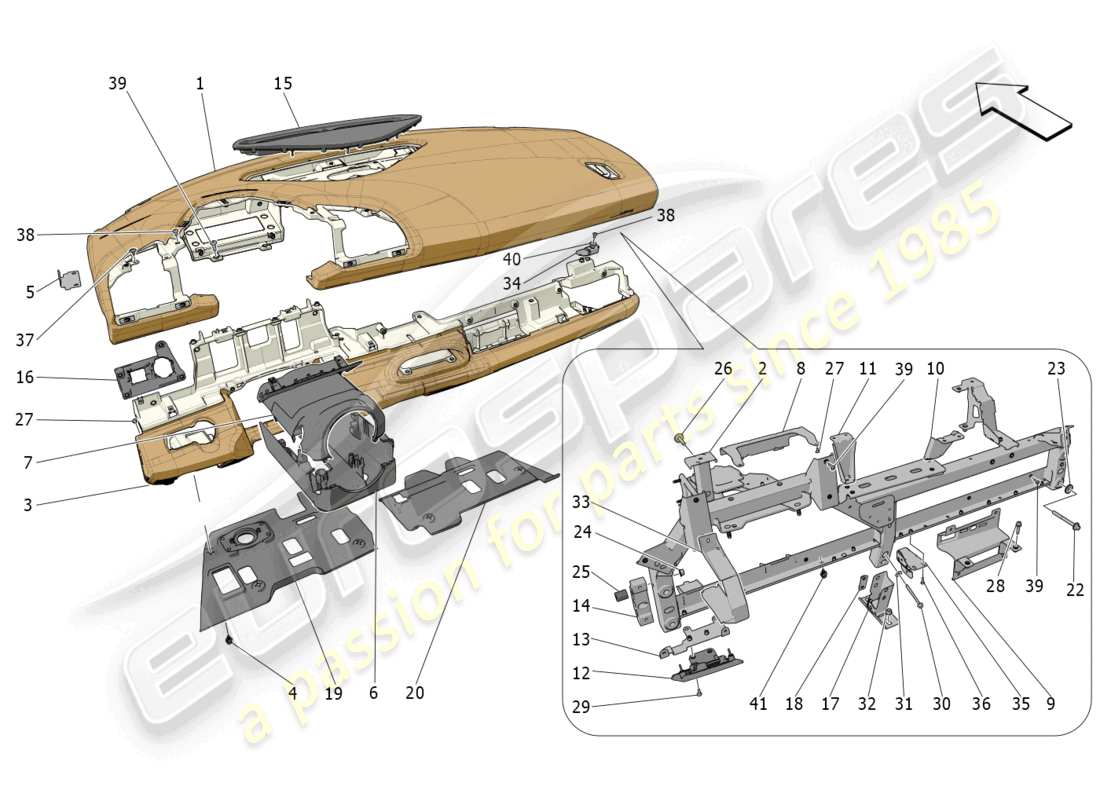 maserati mc20 cielo (2023) dashboard unit part diagram