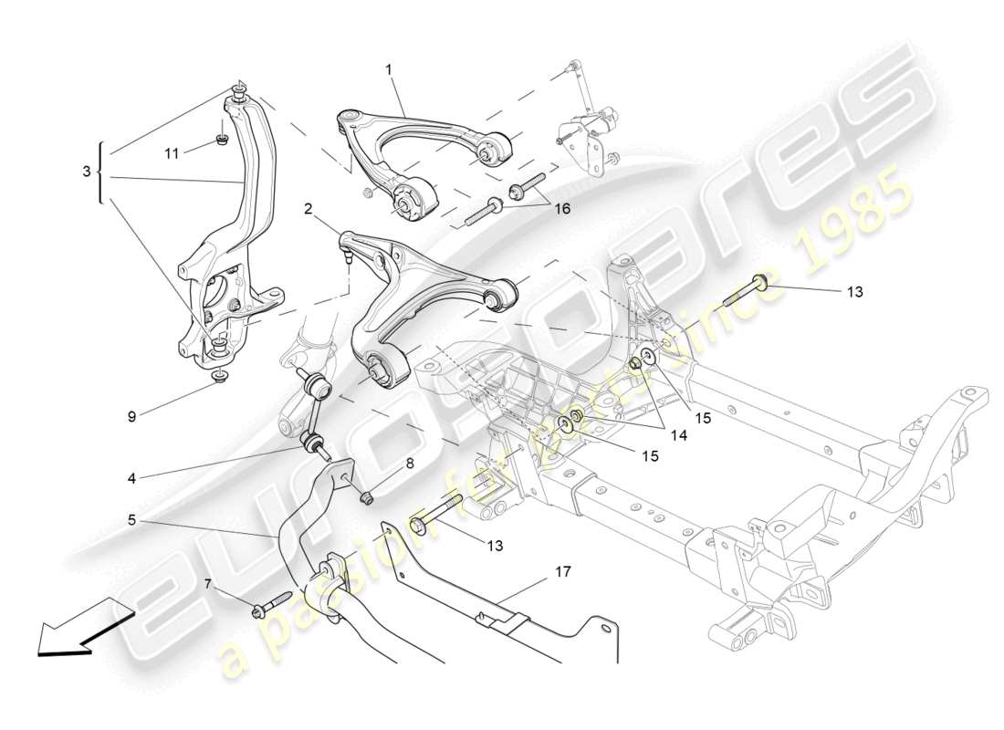 maserati levante (2020) front suspension part diagram