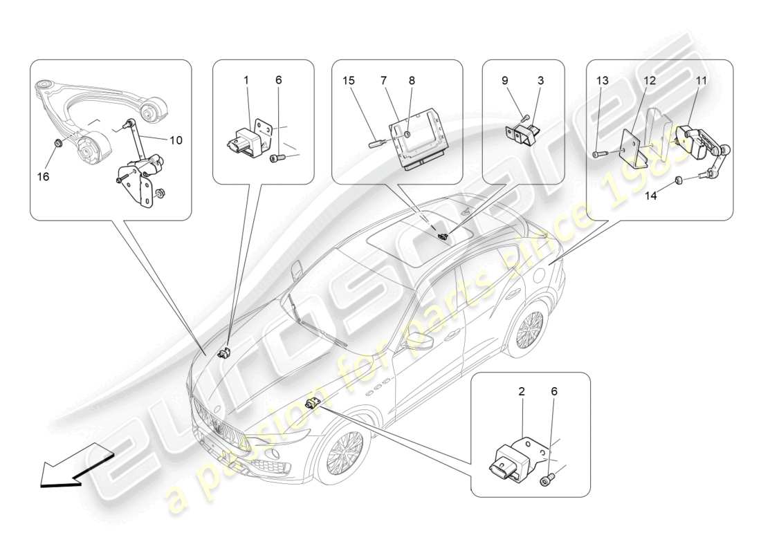 maserati levante tributo (2021) electronic control (suspension) part diagram