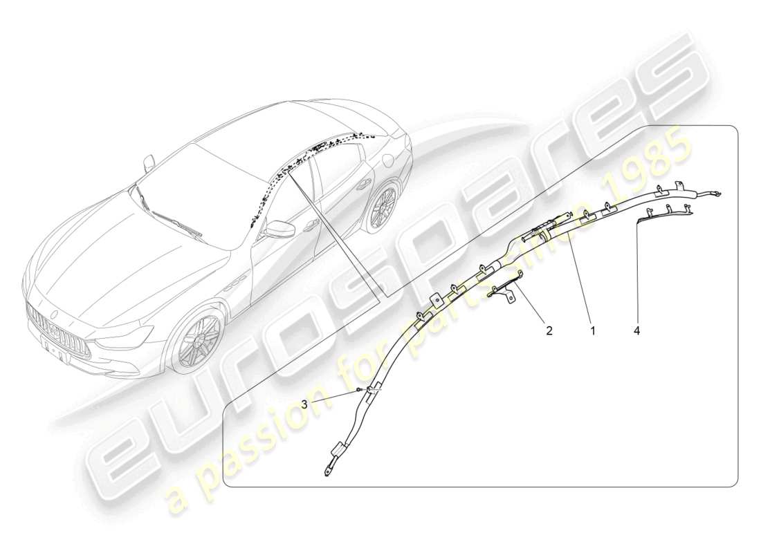 maserati ghibli fragment (2022) window bag system part diagram