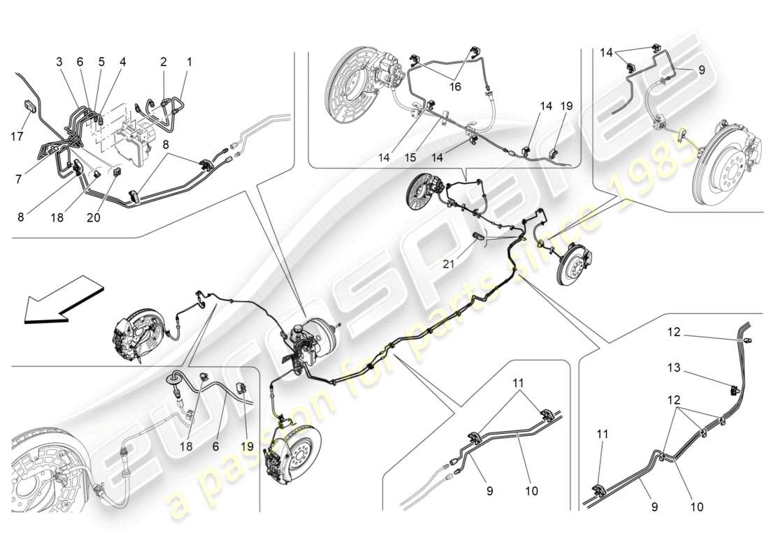 maserati levante tributo (2021) lines part diagram