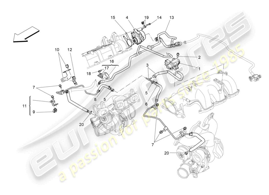 maserati levante (2019) additional air system part diagram