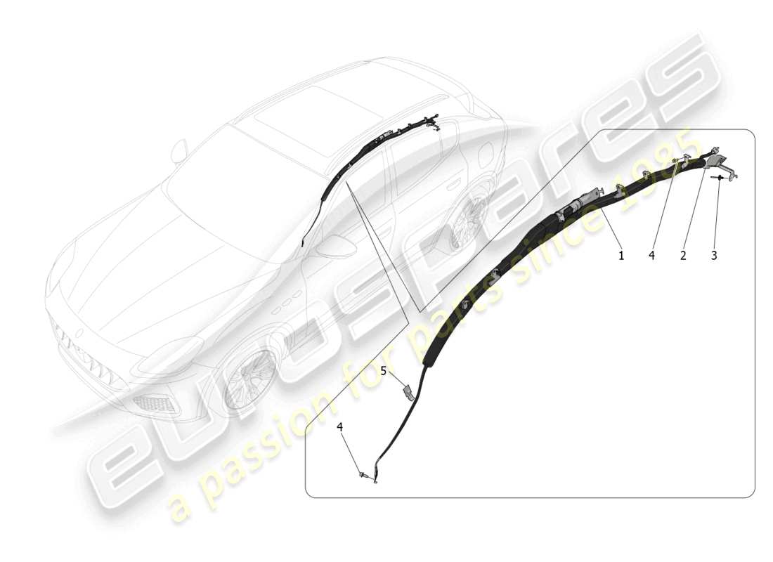 maserati grecale modena (2023) window bag system parts diagram