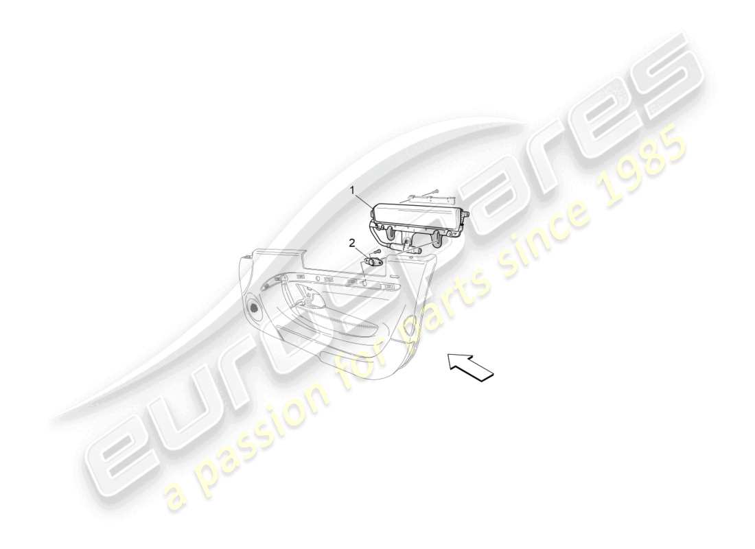 maserati granturismo mc stradale (2011) front side bag system part diagram