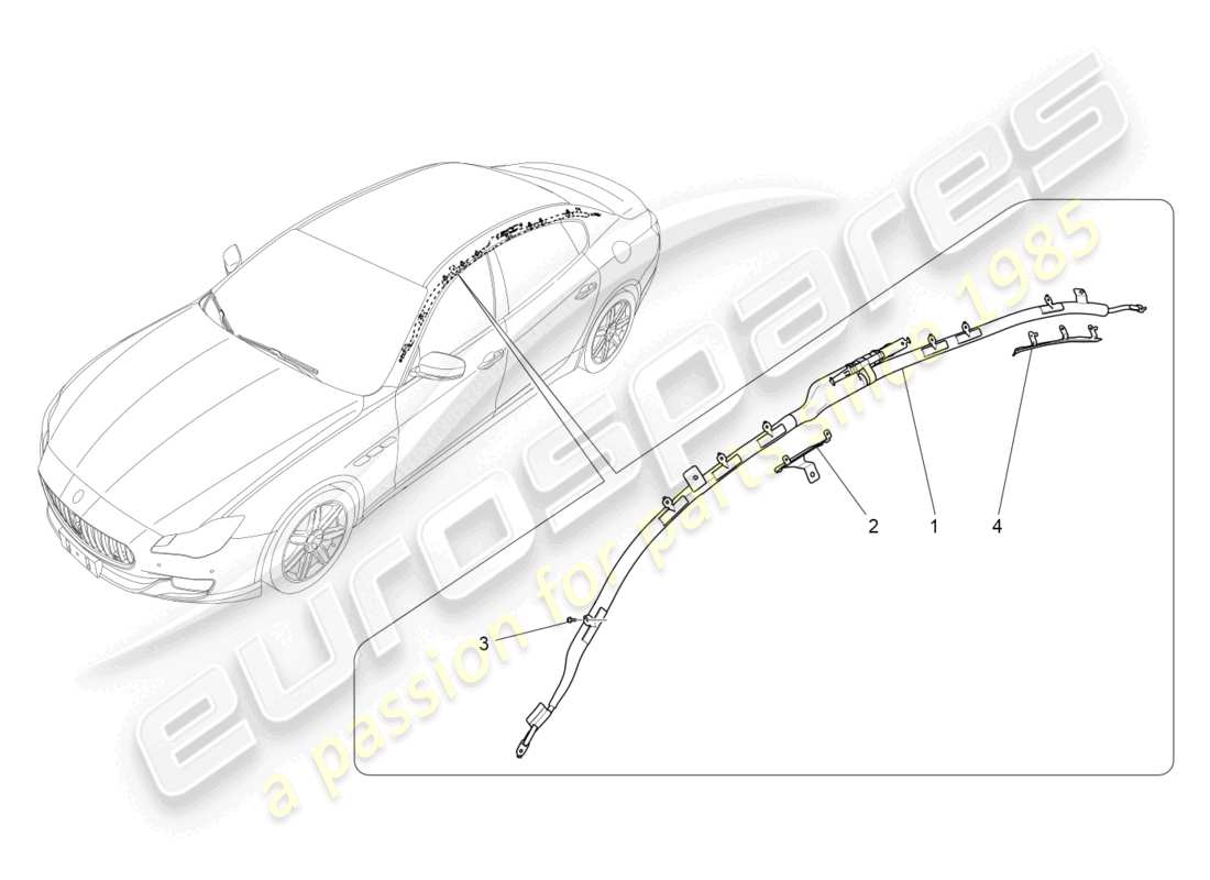 maserati quattroporte (2018) window bag system part diagram