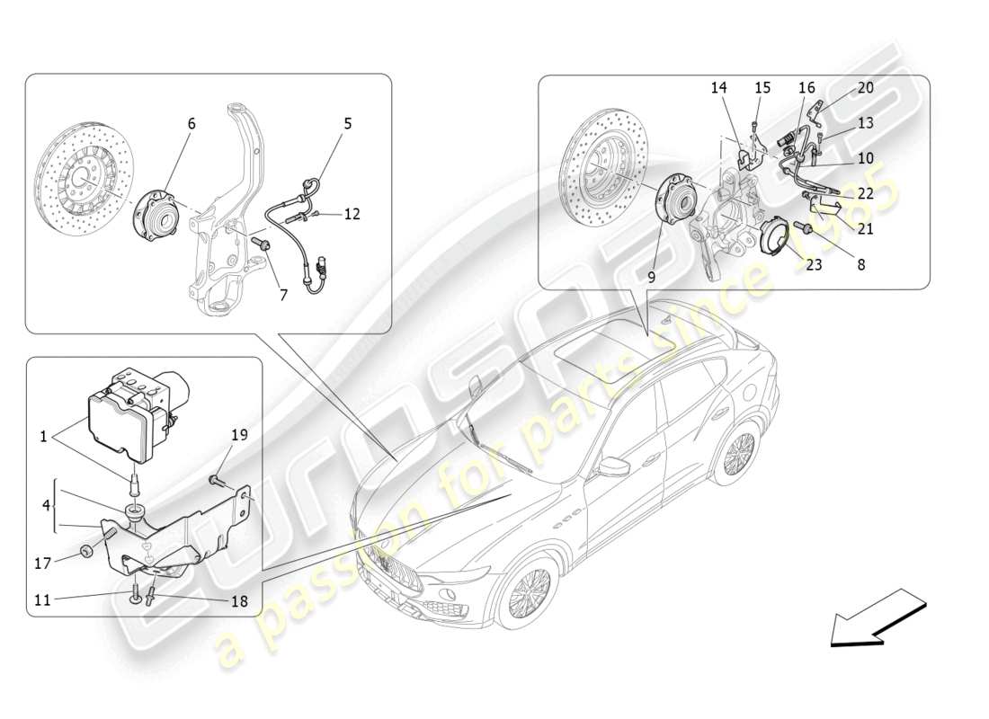 maserati levante (2017) braking control systems parts diagram