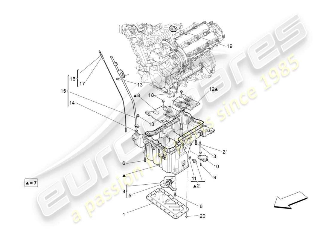 maserati levante (2017) lubrication system: circuit and collection part diagram