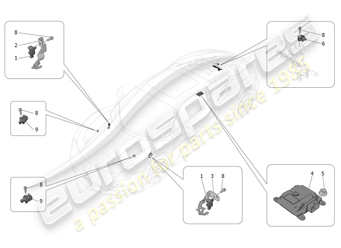 maserati mc20 (2023) electronic control (suspension) part diagram