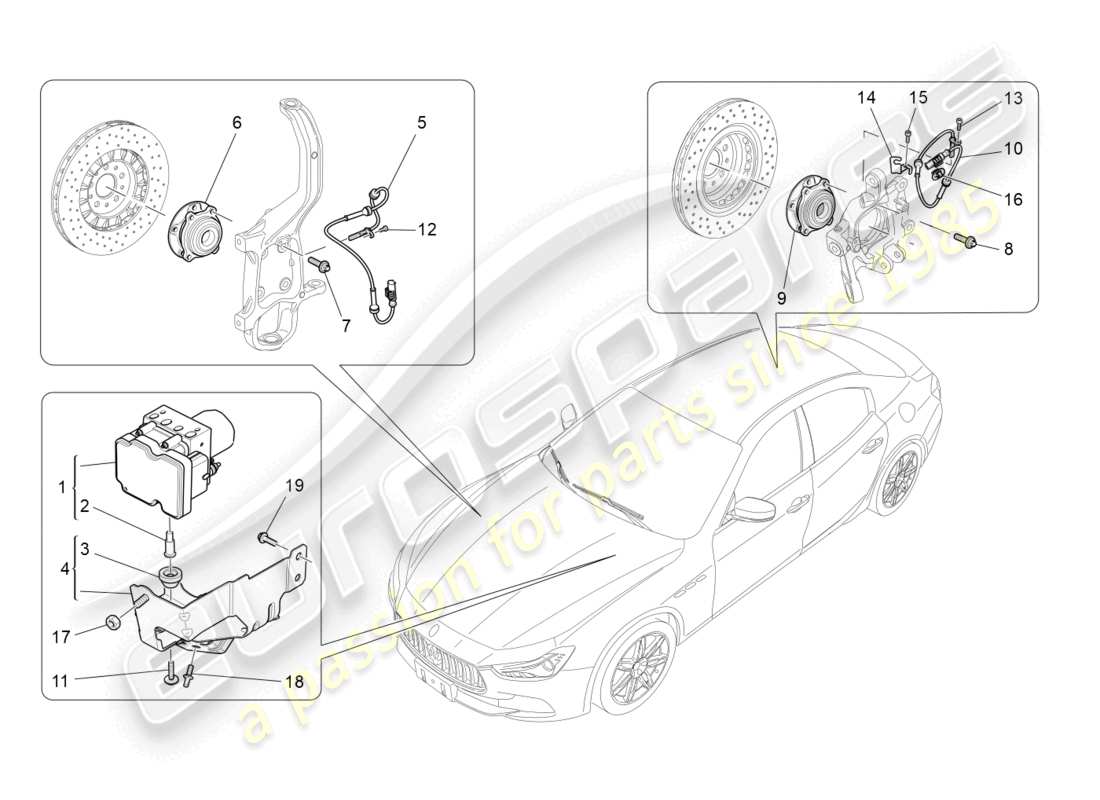 maserati ghibli (2014) braking control systems part diagram