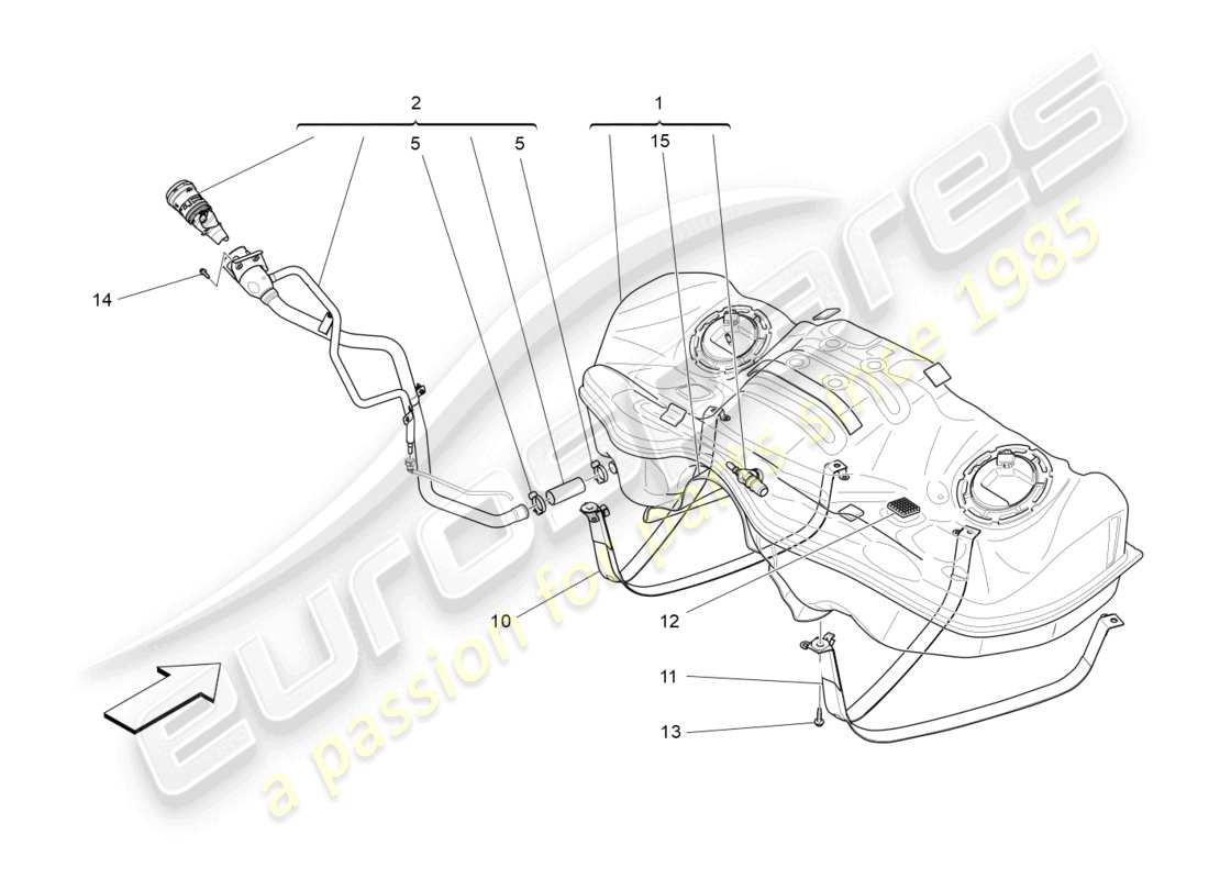 maserati ghibli (2014) fuel tank part diagram