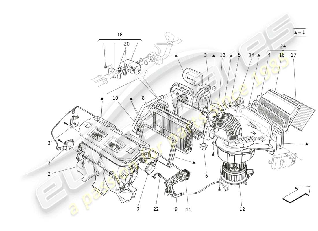 maserati ghibli (2014) a/c unit: dashboard devices part diagram