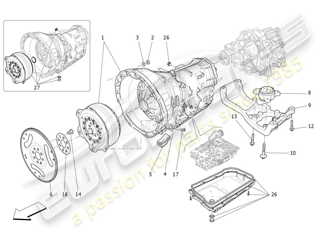 maserati levante (2017) gearbox housings part diagram