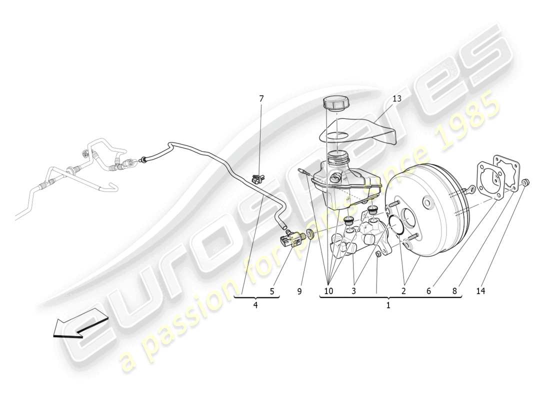 maserati levante (2017) brake servo system parts diagram