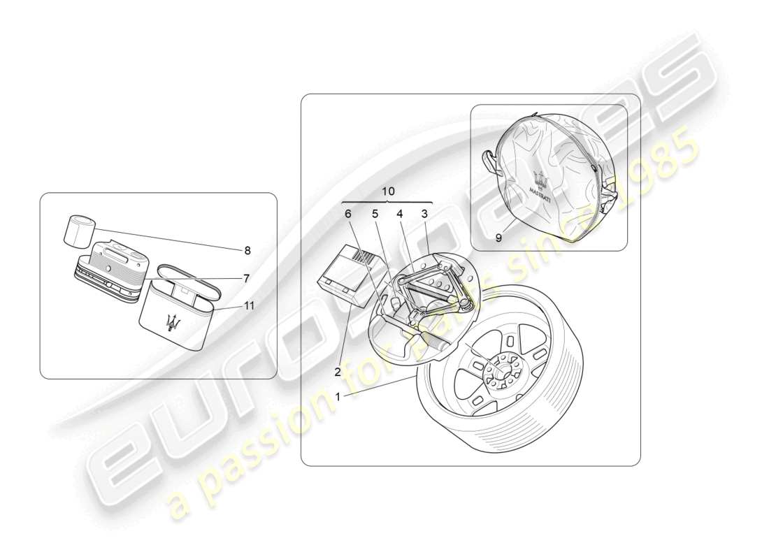 maserati granturismo mc stradale (2012) standard provided part diagram