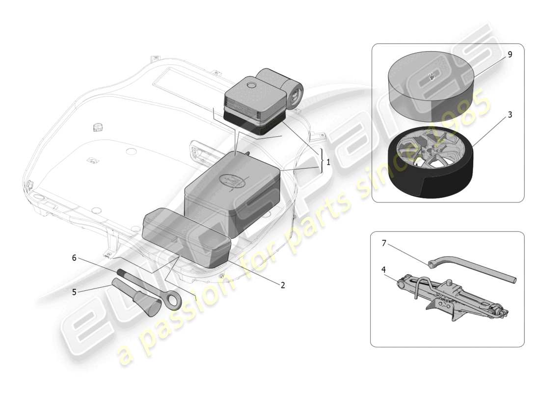 maserati mc20 (2023) standard provided part diagram