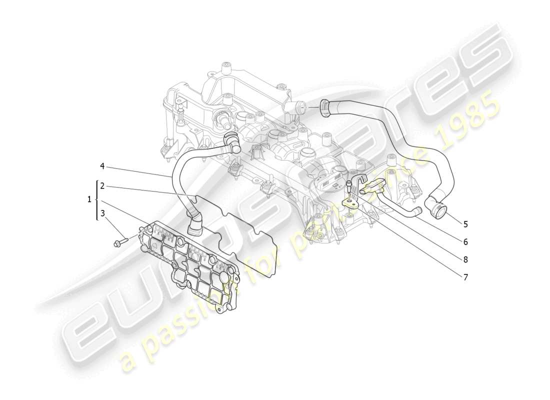 maserati levante gt (2022) oil vapour recirculation system part diagram