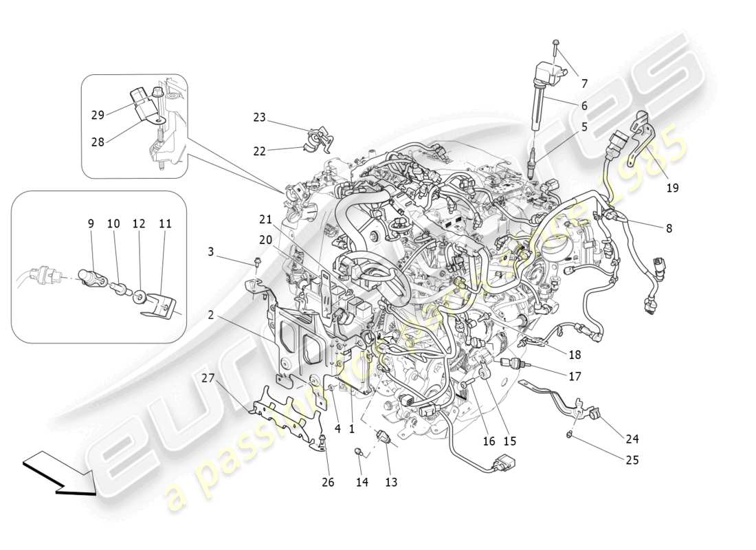 maserati ghibli fragment (2022) electronic control: injection and engine timing control part diagram