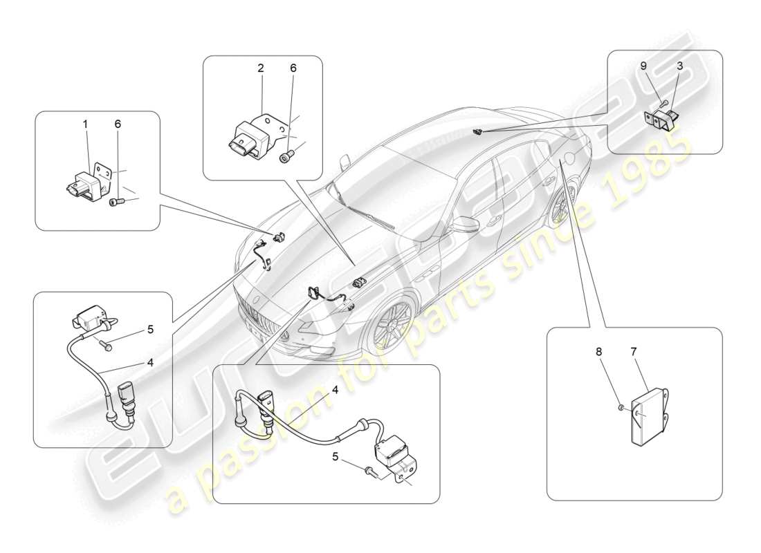 maserati quattroporte (2018) electronic control (suspension) part diagram