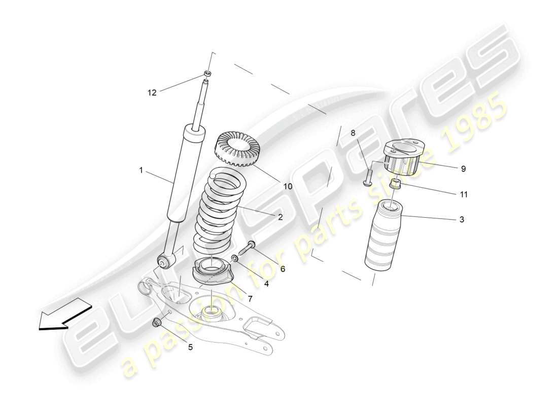 maserati ghibli (2014) rear shock absorber devices part diagram