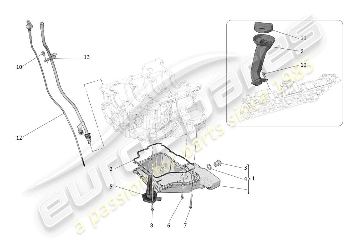 maserati grecale trofeo (2023) lubrication system: circuit and collection part diagram