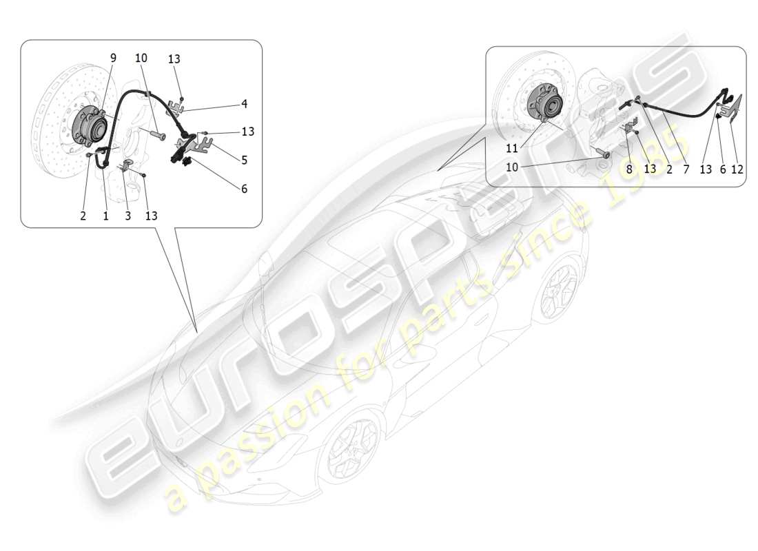 maserati mc20 (2023) braking control systems part diagram