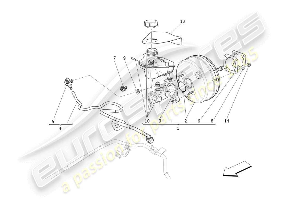 maserati levante (2017) brake servo system part diagram