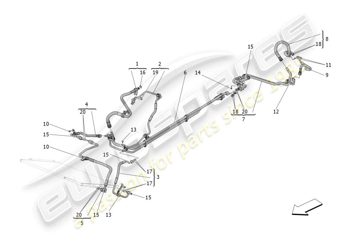 maserati mc20 (2022) a/c unit: engine compartment devices part diagram