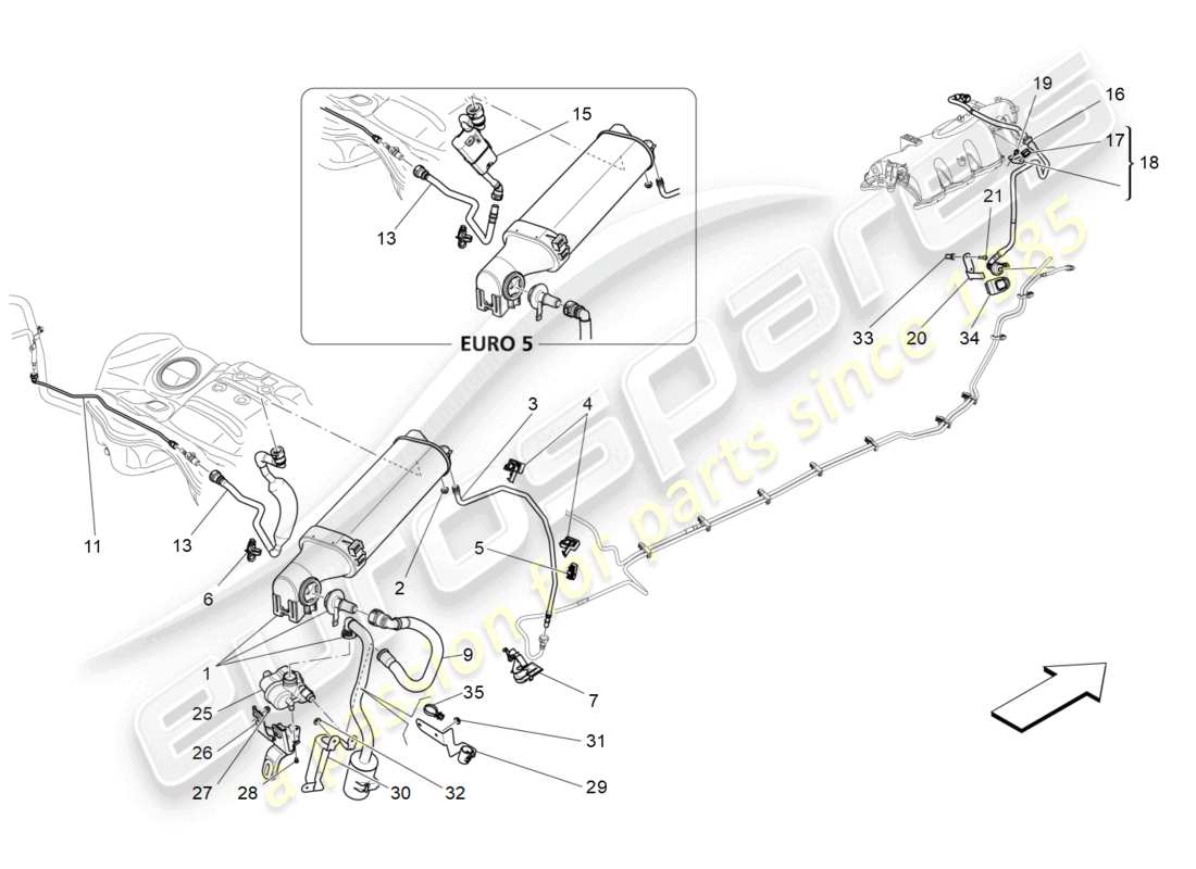 maserati ghibli (2014) fuel vapour recirculation system part diagram