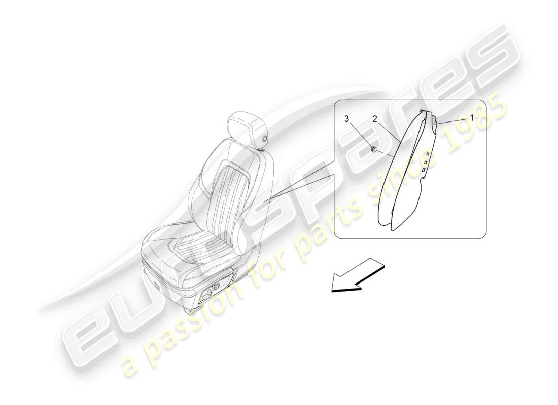 maserati quattroporte (2018) front side bag system part diagram