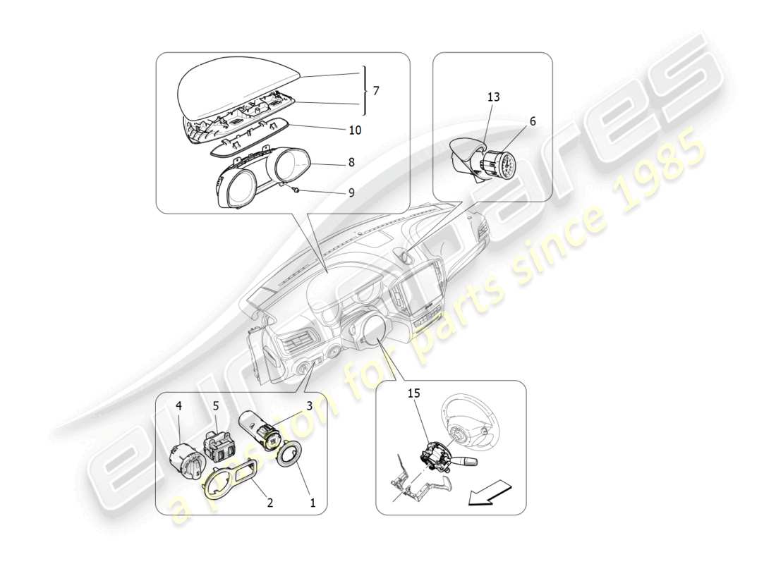 maserati ghibli (2016) dashboard devices part diagram