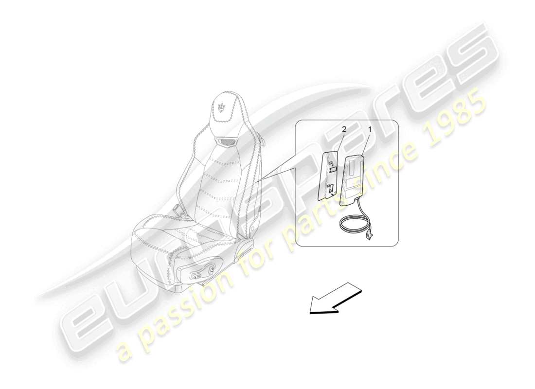 maserati grancabrio mc (2013) front side bag system part diagram