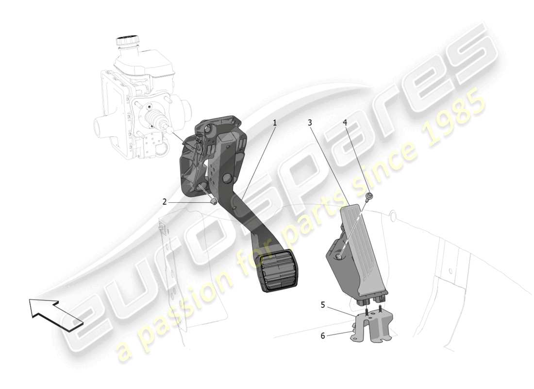 maserati grecale trofeo (2023) complete pedal board unit part diagram