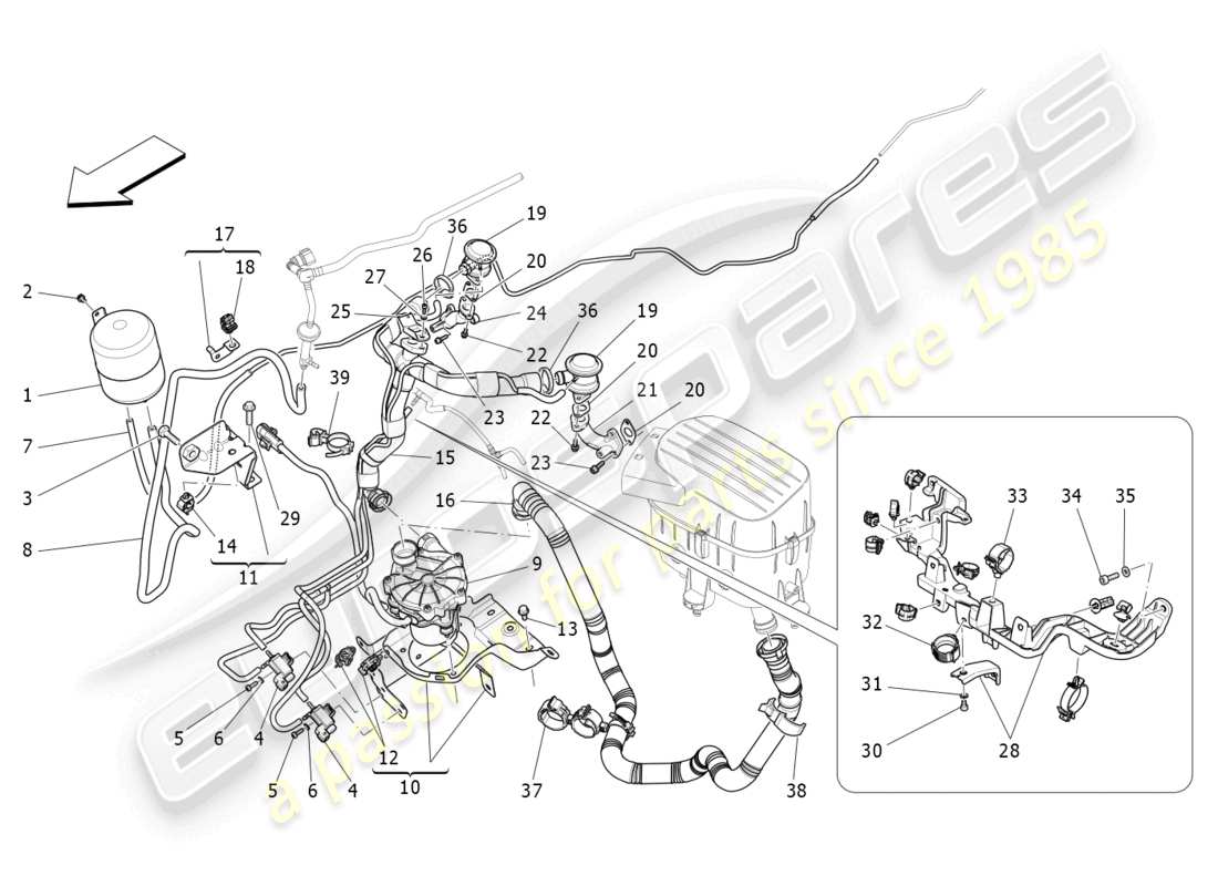 maserati quattroporte (2018) additional air system part diagram