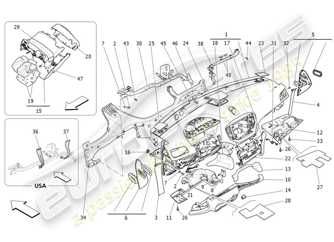 maserati ghibli (2015) dashboard unit part diagram