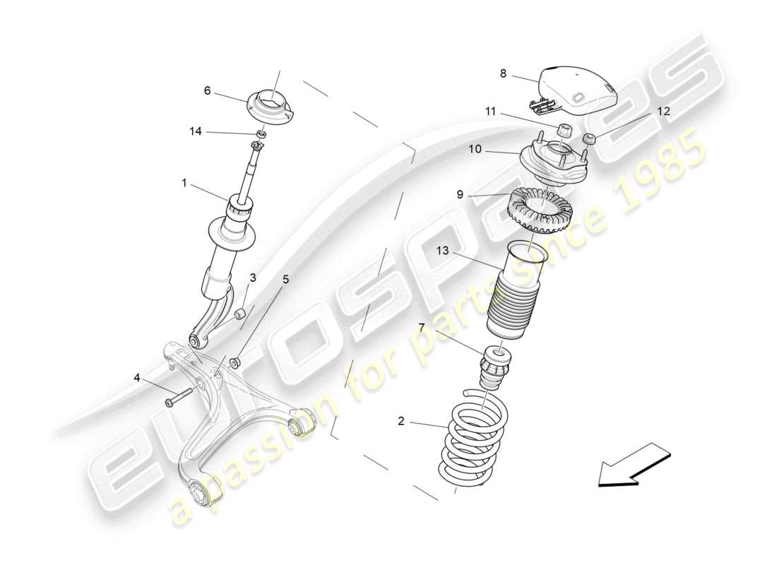 maserati ghibli (2017) front shock absorber devices part diagram