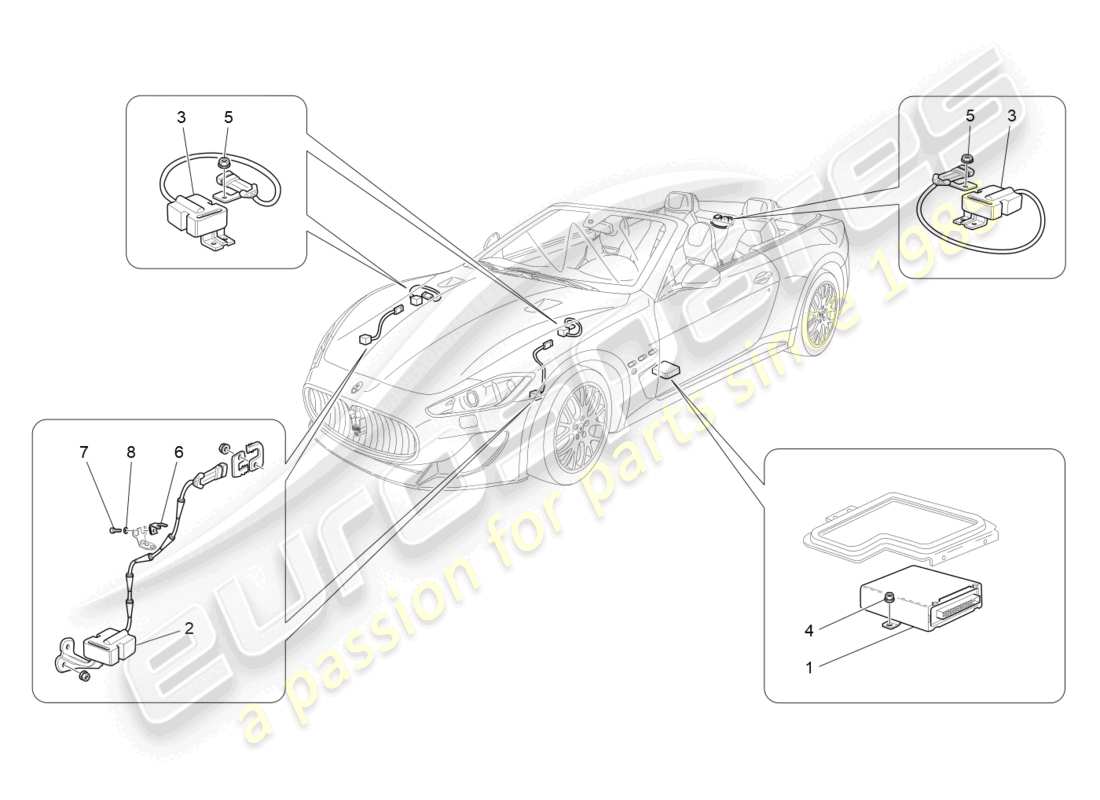 maserati grancabrio mc (2013) electronic control (suspension) part diagram