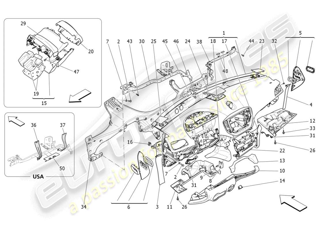 maserati ghibli (2014) dashboard unit part diagram