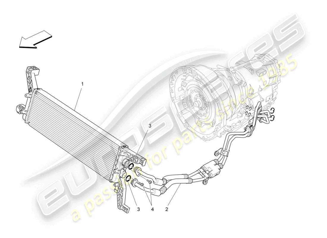 maserati levante (2020) lubrication and gearbox oil cooling part diagram