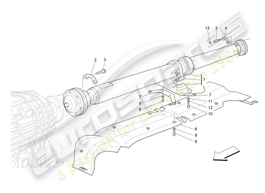 maserati grancabrio mc (2013) transmission shaft part diagram