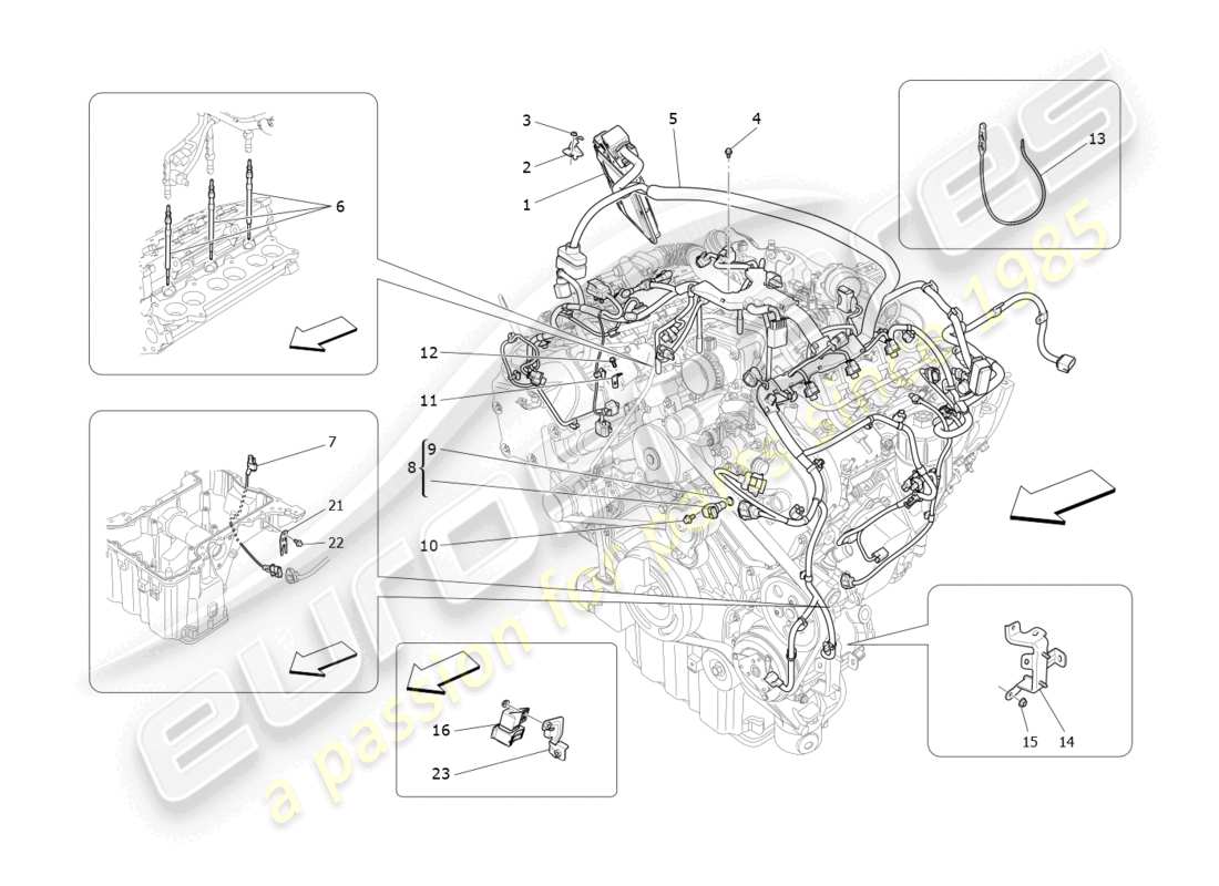 maserati levante (2019) electronic control: injection and engine timing control part diagram