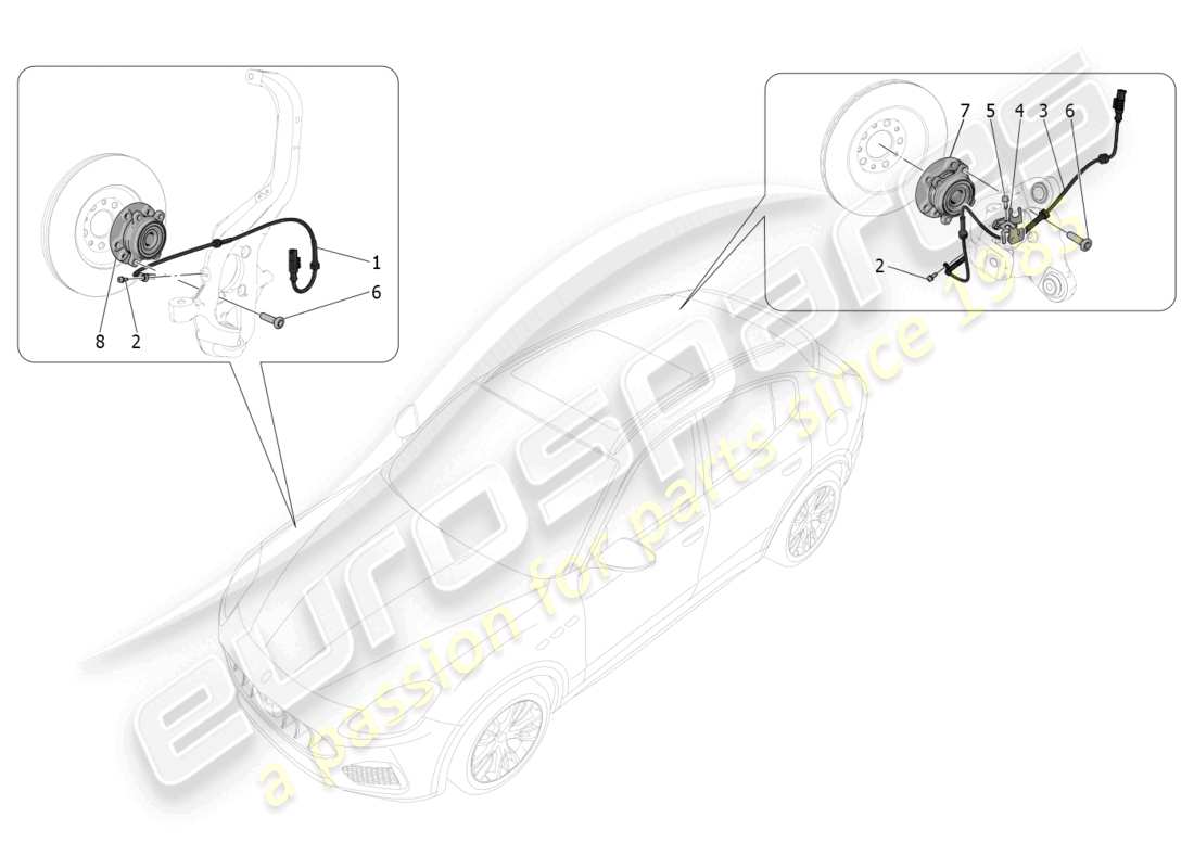 maserati grecale modena (2023) braking control systems parts diagram