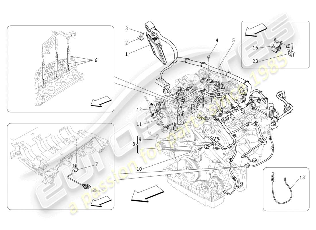 maserati quattroporte (2018) electronic control: injection and engine timing control part diagram