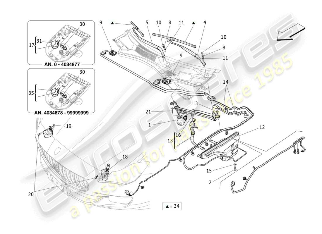 maserati quattroporte (2018) external vehicle devices part diagram