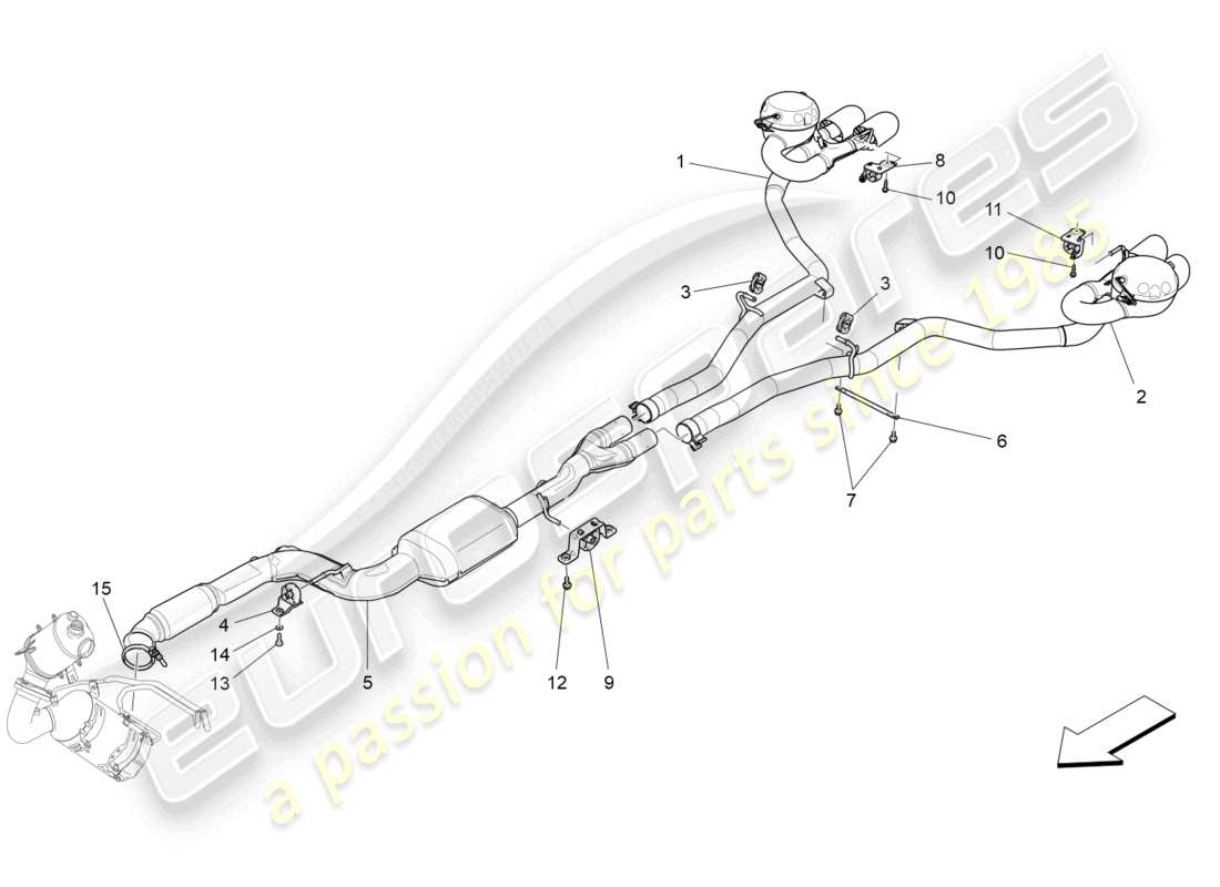 maserati ghibli (2016) silencers part diagram