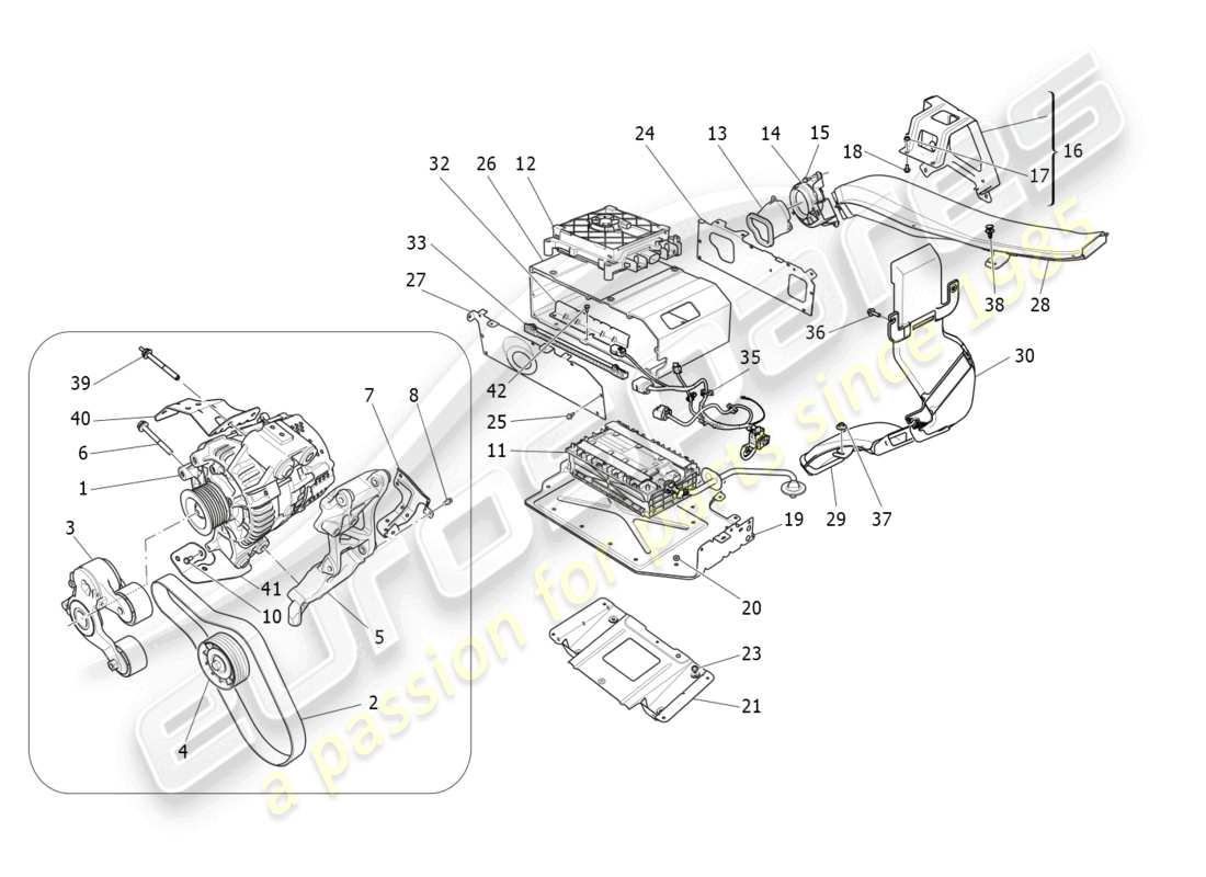 maserati levante gt (2022) energy generation and accumulation part diagram