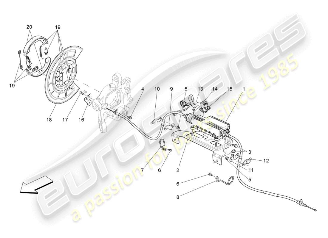 maserati ghibli (2016) parking brake part diagram